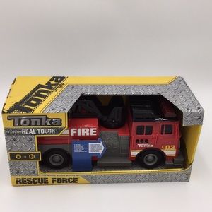 Tonka Real Tough Rescue Force Fire Truck Toy with Sounds Sirens Flash 12…